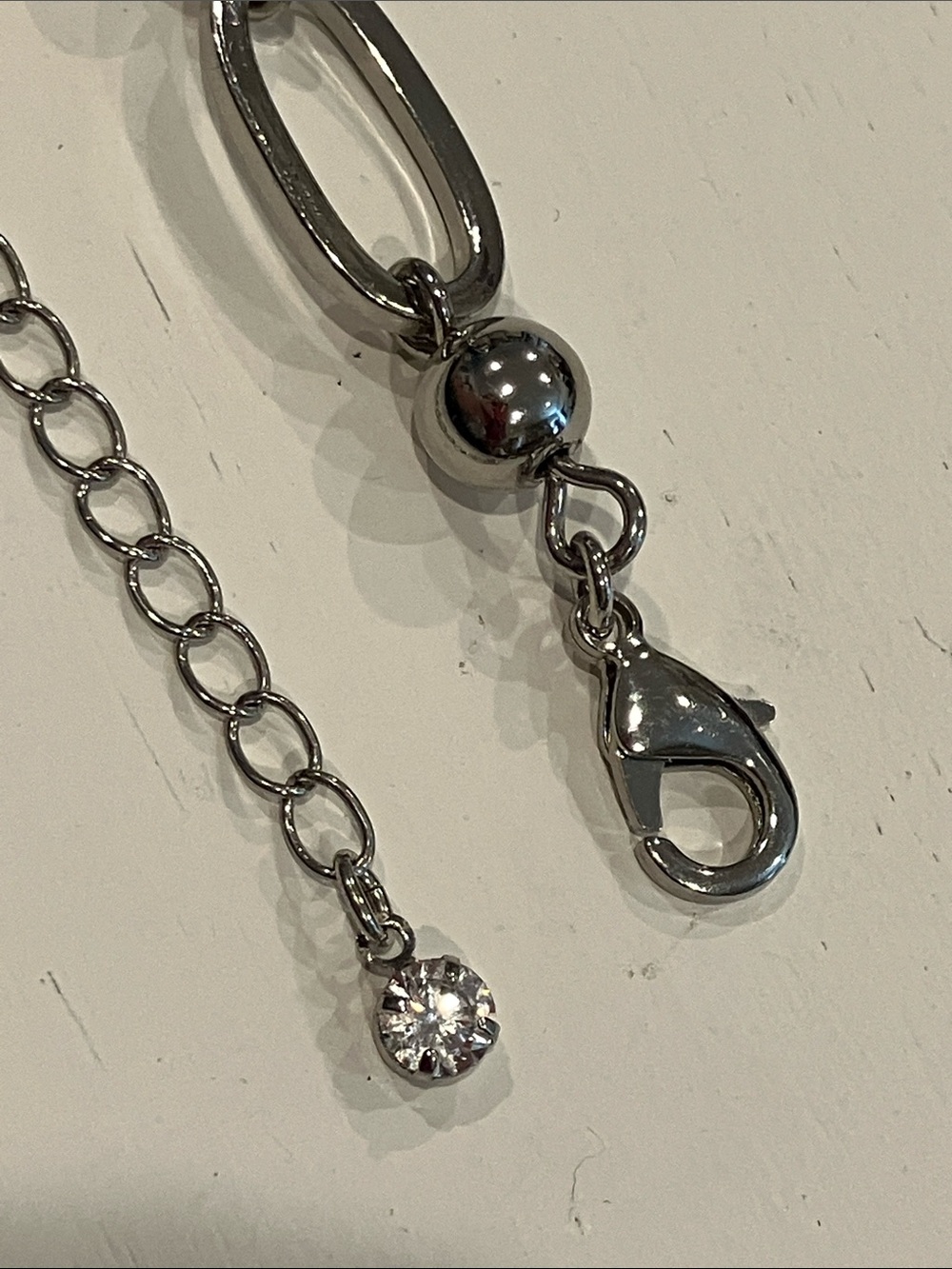 Silver Link & Bead Necklace - Picture 5 of 7